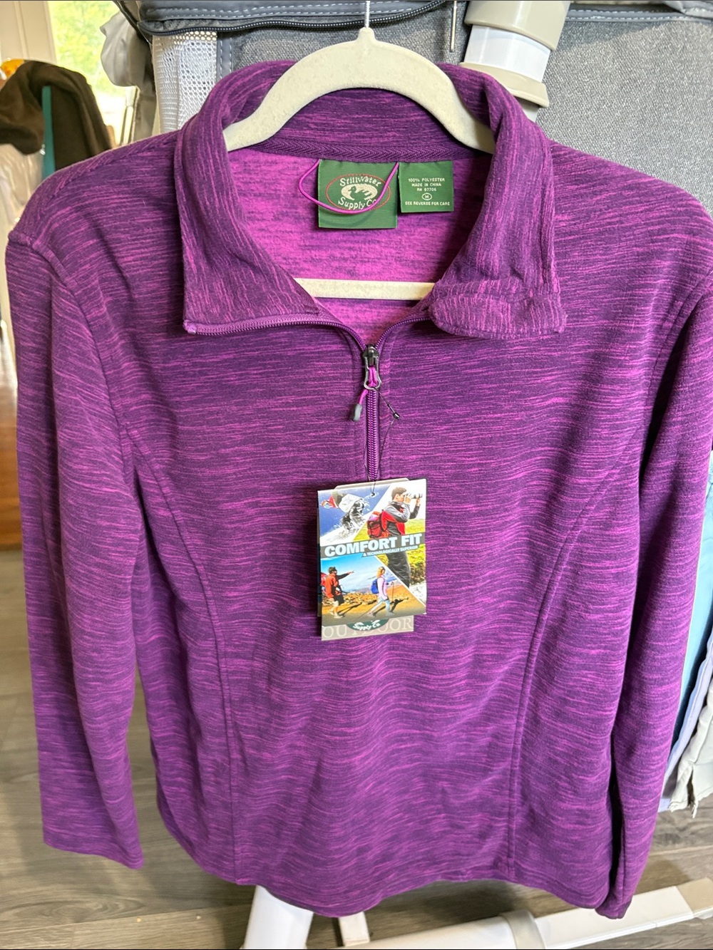 Stillwater Supply Co Purple Heathered Half-Zip Comfort-Fit Pullover